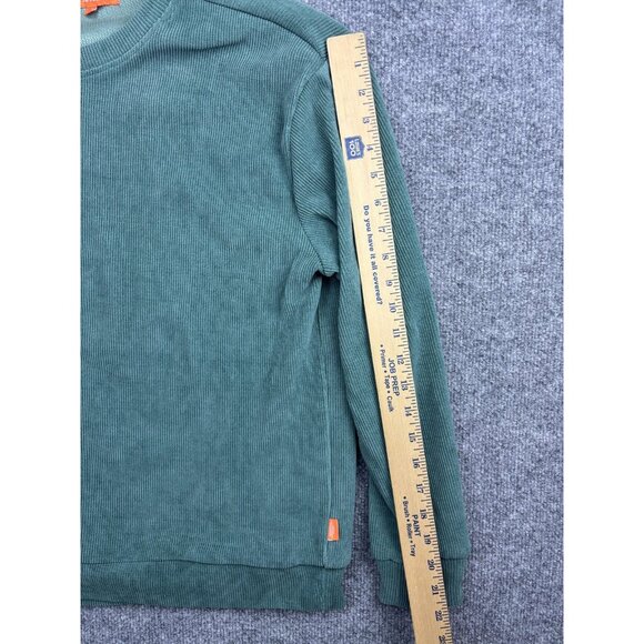 Negative Space Sweatshirt Mens Large Green Corded Ribbed Crewneck Pullover Soft - Picture 4 of 7